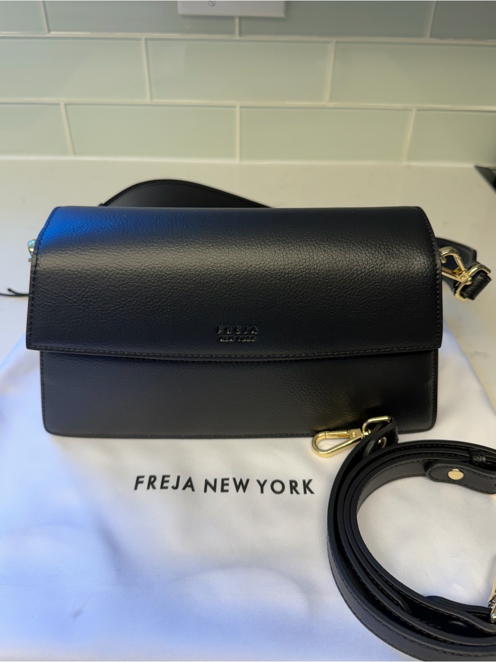 Freja New York Black Shoulder Bag